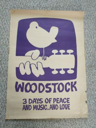 Very Rare 1969 Woodstock Arnold Skolnick Concert Movie Poster