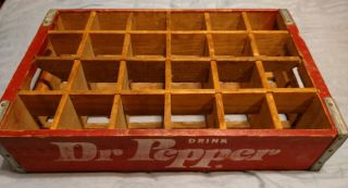Vintage Wooden Dr.  Pepper Soda Bottle Crate