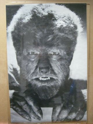 Vintage Black White Poster Werewolf Creature 1980 