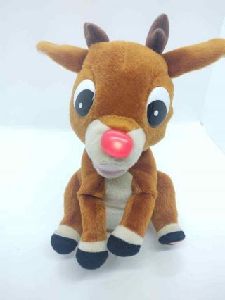 Gemmy 8 " Rudolph Red Nose Reindeer Singing Moving Plush Motion Christmas 1992