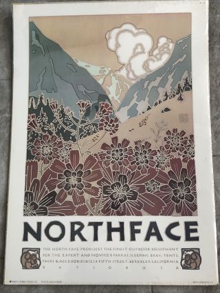 Vintage The North Face David Lance Goines 1980 Mountain Flower Poster Ad Print 2