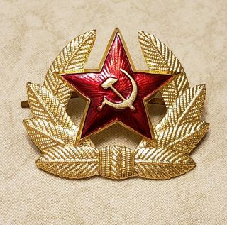 Soviet Ussr Pin Badge Miltary Soviet Army Officer Uniform Hat Cap Cockade