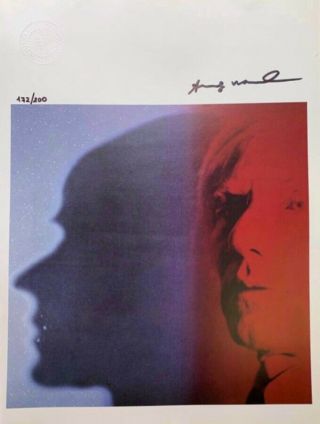 The Shadow by Andy Warhol Hand Signed Print with 2