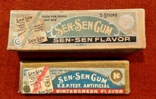 Sen - Sen Chewing Gum Box & 1 Stick Of Wintergreen Gum