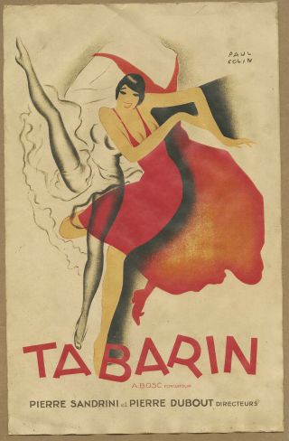 1928 Tabarin French Advertising Poster 11x17 Paul Colin