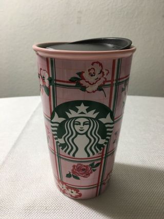 Starbucks Ban.  Do Limited Edition 12oz Traveler Ceramic Mug Floral Stripe