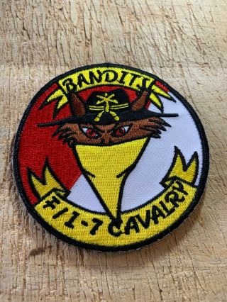 1980/1990s? Us Army Patch - 1/7 Cavalry Bandits F Troop - Sticky Back