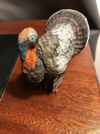 Rare Antique Paper Mache Thanksgiving Turkey Candy Container Germany