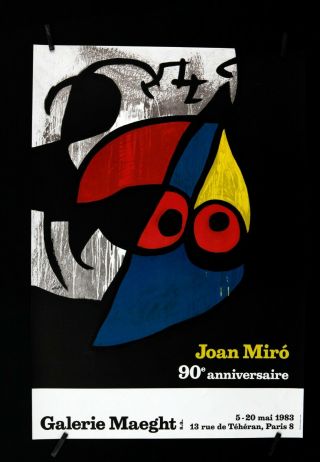 Joan Miro - 90th Anniversity - Galerie Maeght - 1983 - Exhibition Silkscreen Poster