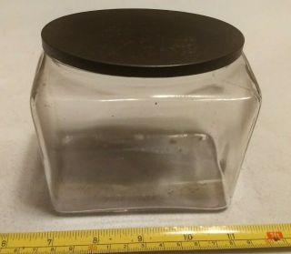 Vintage Liggett & Myers Tobacco Co Advertising Embossed Glass Jar Tin Lid