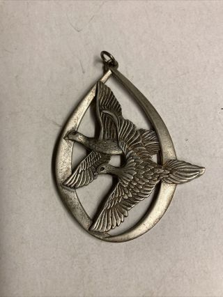 1972 Wallace Sterling Silver Peace On Earth Dove Ornament Pendent 20g