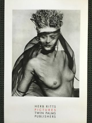Herb Ritts - " Pictures " Poster - 1988 - Classic H.  Ritts Image (lrg 36 X 24)