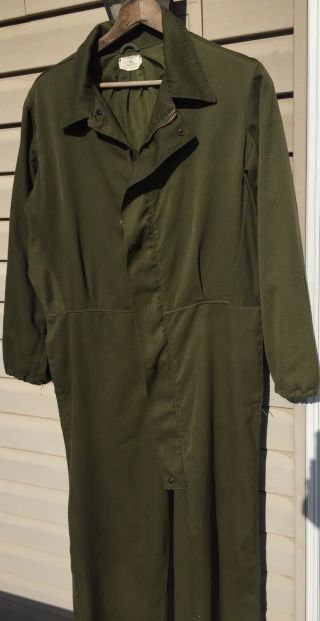 Vintage Cold Weather Us Military Mechanic’s Coveralls Medium Od Green Good Cond