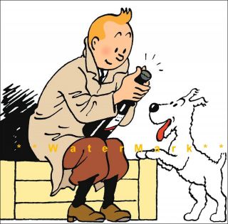 Pop The Champagne Tintin And Snowy Vintage Poster Print Art Cartoon Boy And Dog