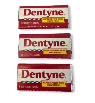 3 Packs Vintage Dentyne Gum Cinnamon Packs 8 Sticks In Foil Vintage Gum