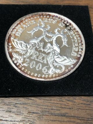 Rex 2006.  999 Fine Silver Orleans Mardi Gras Doubloon Theme Coin Token A203 2