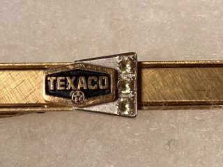 Vintage Texaco Employee Service Tie Pin Bar With Stones