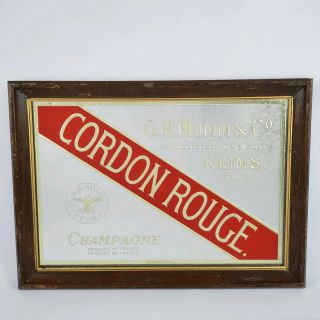 Vtg G.  H.  Mumm Cordon Rouge Champagne Mirror Bar Sign
