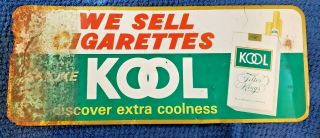 Vintage Kool Cigarettes Metal Sign 30 " X 12 " Advertising