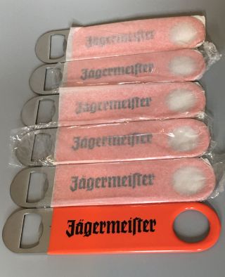 6 Jagermeister Orange Rubber Coated Speed Bottle Opener / Bar Key