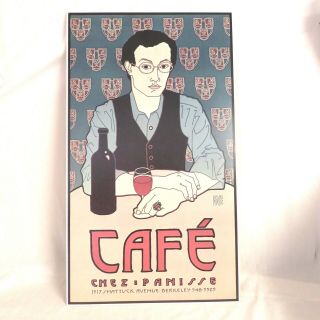 David Lance Goines Chez & Panisse Cafe 1980 Wine Theme,  25 3/4 X 14 3/4