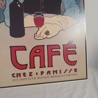 David Lance Goines Chez & Panisse CAFE 1980 Wine theme,  25 3/4 x 14 3/4 2