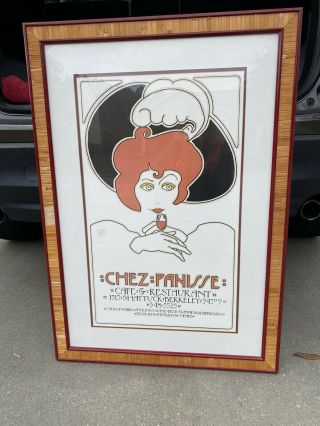 Chez Panisse Cafe Restaurant David Lance Goines 1977 Litho Usa Framed Art Poster