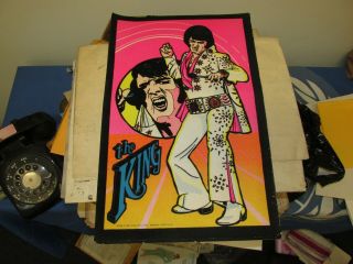 Elvis Presley 1975 Vintage Blacklight Poster Pro Arts " The King ",  10.  5 X 16 "