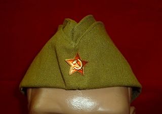 1985 Russian Soviet Army Soldier Field Uniform Cotton Pilotka Cap Ussr Sz 57