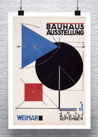 German Bauhaus Design Poster 1923 Fine Art Paper Giclee Print 24x34 In.