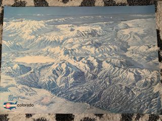 1967 Vintage Ski Country Usa Colorado Poster Hal Shelton 30x21