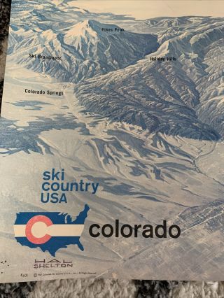 1967 VINTAGE SKI Country USA COLORADO POSTER Hal Shelton 30x21 2