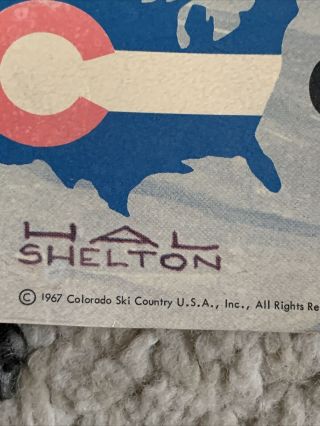 1967 VINTAGE SKI Country USA COLORADO POSTER Hal Shelton 30x21 3