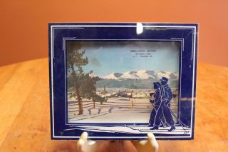 Vtg Silhouette Reverse Painted Glass Advertising Lunds Cheese Factory Shawano Wi
