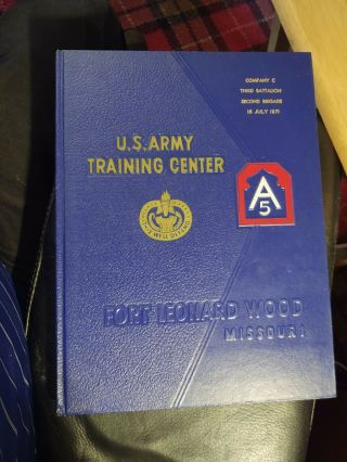 1971 Us Army Fort Leonard Wood Basic Training Album Yearbook Bootcamp Company C