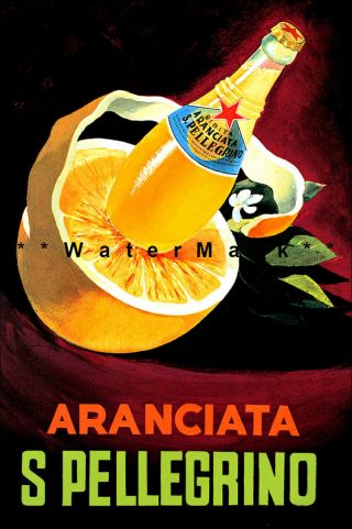 San Pellegrino 1960 Italy Vintage Poster Print Classic Italian Orange Soda Drink