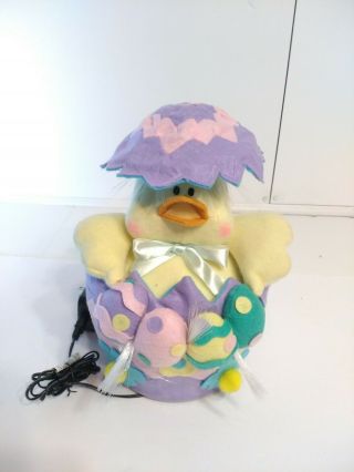 Holiday Decoration Animated Duck Fiber Optic Easter Chick Moving Umbrella