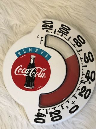 Vintage Coca Cola Brand Outdoor Thermometer 1998 Made In Usa