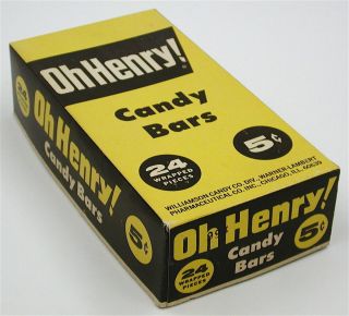 Vintage Grocery Store Advertising Food Oh Henry Candy Bar Box 5 Cents Empty