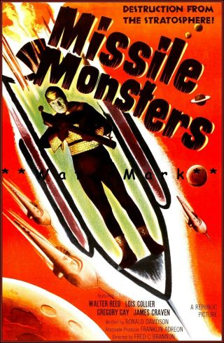 Missile Monsters 1958 Science Fiction Movie Vintage Poster Print Wall Decoration