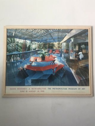 David Hockney Modern Exhibition Lithograph Poster - Metropolitan Museum Vintage