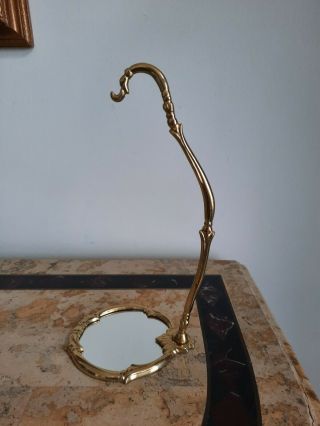 Gold Tone 10 " Mirrored Ornament Display Stand Holder Hook Hanger