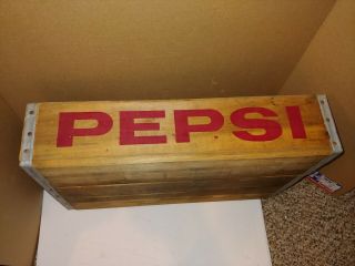Vintage 1968 Drink Pepsi Cola Soda Pop 24 Bottle Wood Wooden Crate,  Partitions