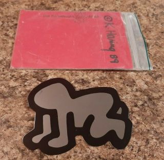 1989 Keith Haring Crawling Baby,  Printed On Chrome In Package.