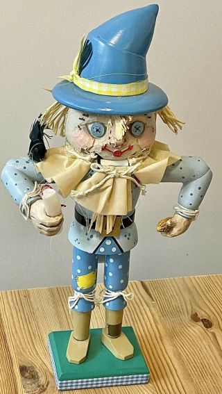 Vintage Brn Wizard Of Oz Scarecrow Wooden Nutcracker 11 "