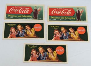 Coca Cola Ink Blotters 1951 (x2) 1954 (x3)