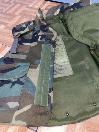 Military Woodland Camo Body Armor Fragmentation Vest Flak Jacket Size Medium 3