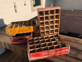 Coke Wooden Crates.  Various Colors,  Mainly Made In Late 1960 