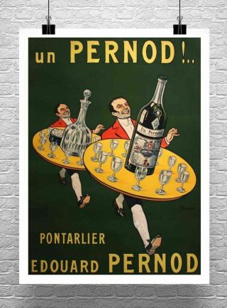 Pernod Absinthe Vintage Advertising Poster Giclee Print On Canvas Or Paper