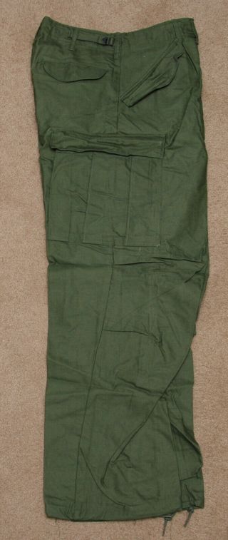 Nos Army Post - Vietnam Era M - 65 Cargo Field Trousers Pants 1976 Sr